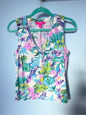 Lilly Pulitzer Essie Tank Top Mermaid in the Shade Size Small